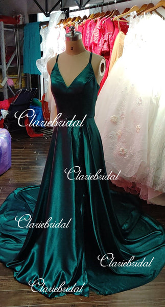 Feedback for Dark Teal Elastic Satin Dress