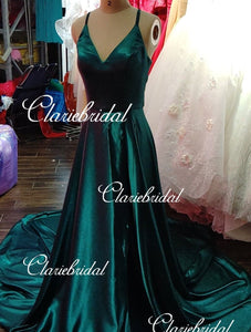 Feedback for Dark Teal Elastic Satin Dress