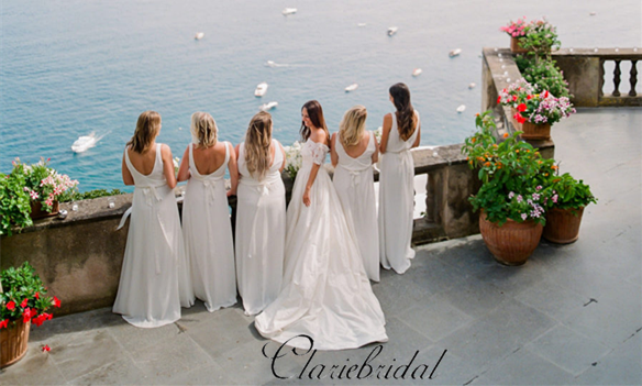 Simple V-neck A-line Jersey Bridesmaid Dresses