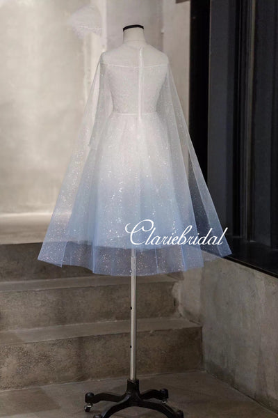 Lovely Ice Blue-White Sparkle Flower Girl Dresses, Elsa Inspired Newest Flower Girl Dresses