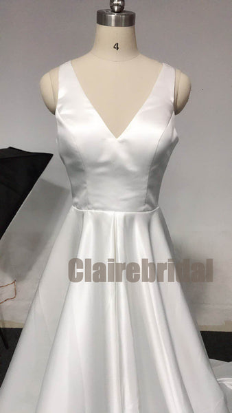 Feedback for Simple Ivory Satin Wdding Gown