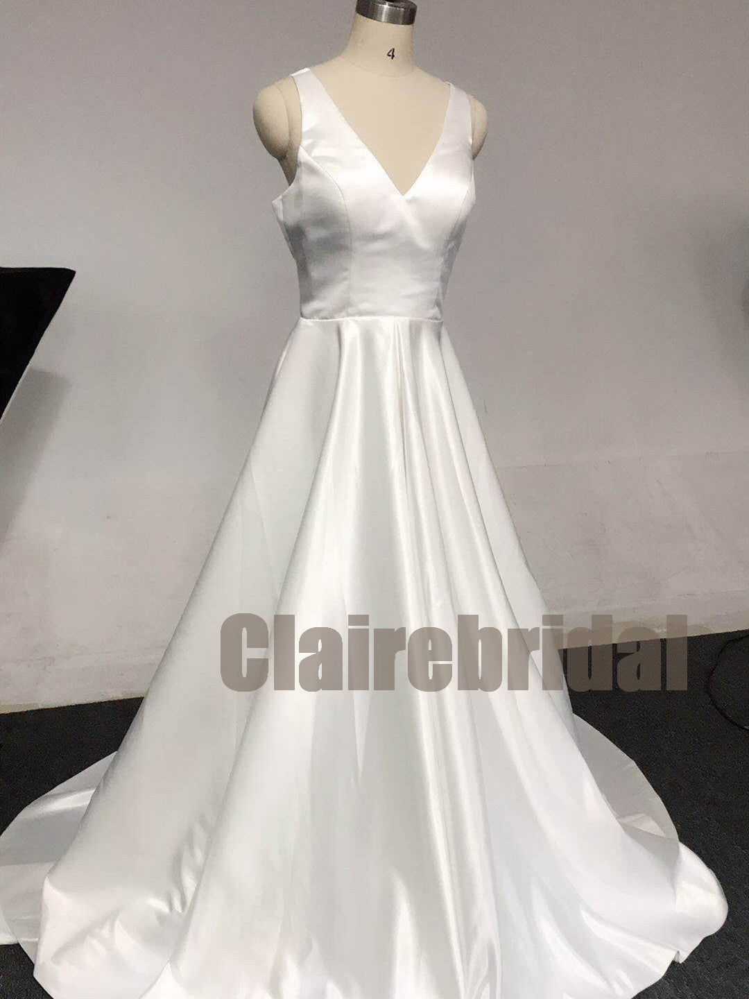 Feedback for Simple Ivory Satin Wdding Gown