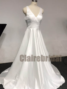 Feedback for Simple Ivory Satin Wdding Gown
