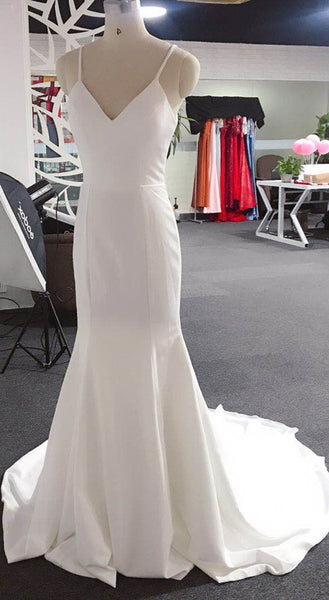Newest Simple Low Cost Wedding Dresses, Spaghetti Straps Wedding Dresses