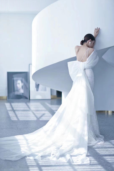 Newest Strapless Sequins Wedding Dresses, Mermaid Wedding Dresses, Popular 2022 Bridal Dresses