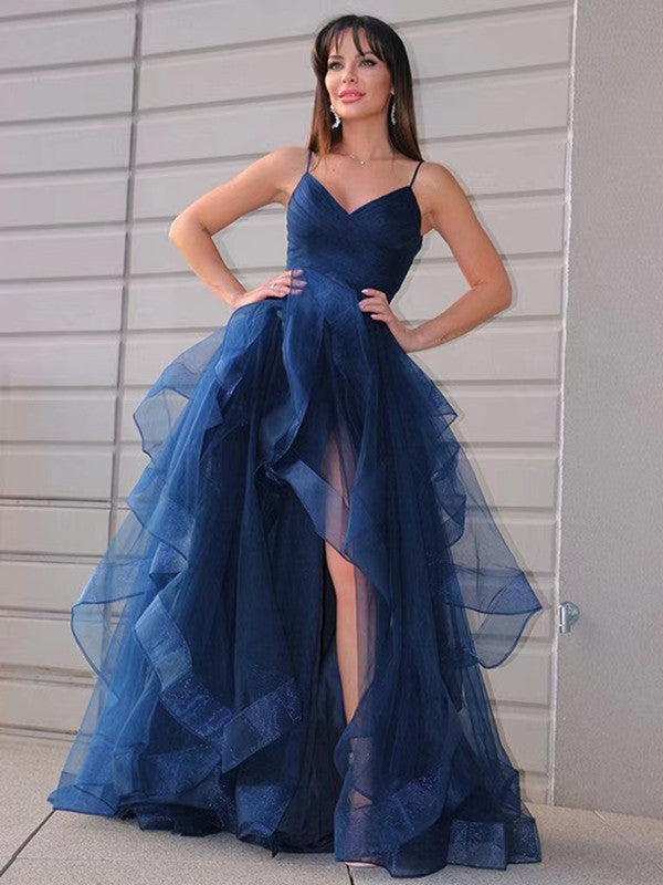 A-line Tulle Long Prom Dresses, Popular 2022 Prom Dresses, Fashion Gra – ClaireBridal