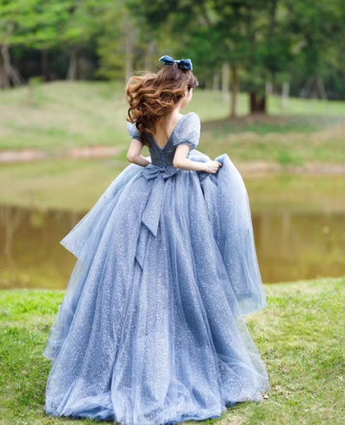 Bubble Sleeves A-line Prom Dresses, Princess Newest Evening Party Dres ClaireBridal Bubble Sleeves A-line Prom Dresses, Princess Newest Evening Party Dres ClaireBridal
