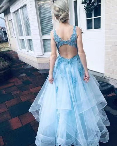 Lace A-line Newest Prom Dresses, Fashion Wedding Guest Dresses, 2022 Evening Party Girl Dresses