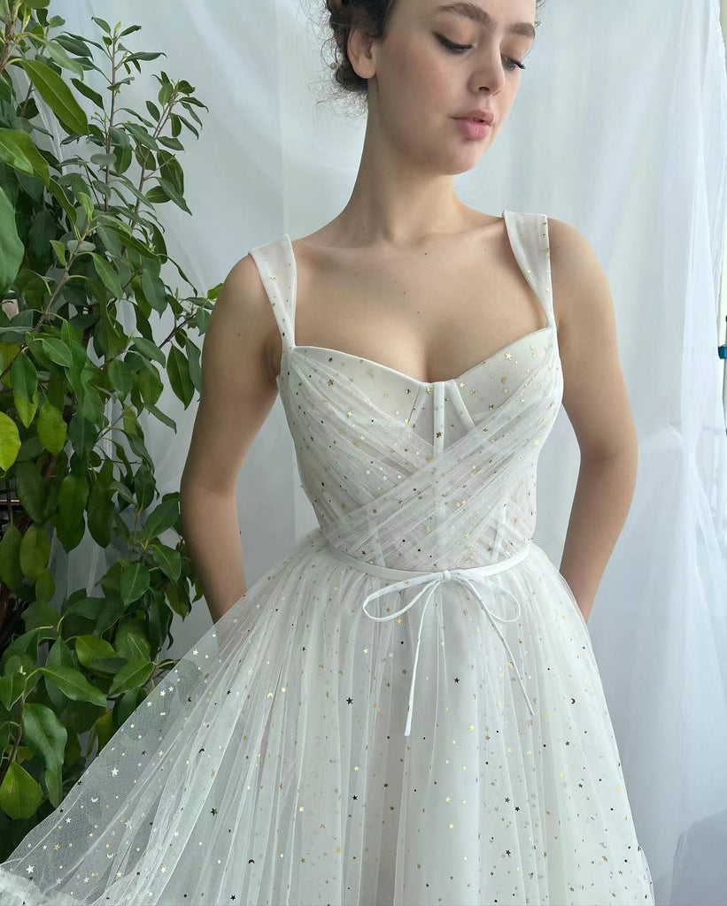 Lovely Gliter Ivory Prom Dresses, Corset Tea Length Prom Dresses, Prin ClaireBridal Lovely Gliter Ivory Prom Dresses, Corset Tea Length Prom Dresses, Prin ClaireBridal