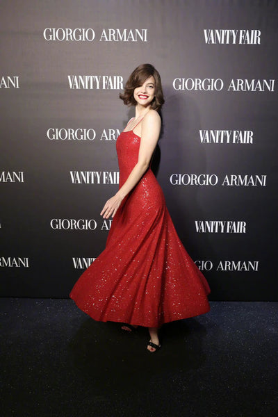 Spaghetti Ankle Length Red Sequin Prom Dresses, Celebrity Dresses, Affordable Prom Dresses