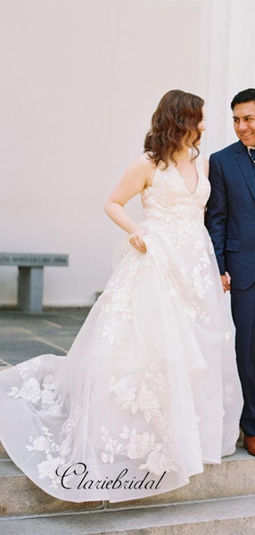 Popular A-line Wedding Dresses, Elegant Lace Wedding Dresses