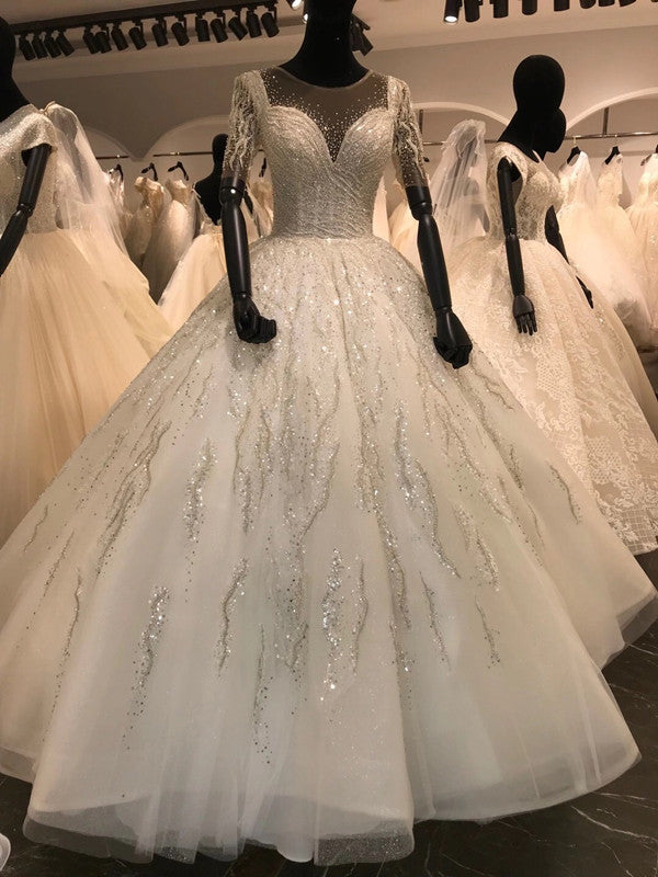 Luxury Bling Bling Wedding Dresses, Elegant Newest Bridal Gowns