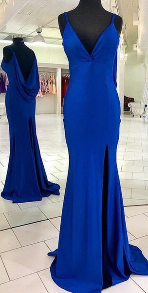 Royal Blue Simple Long Prom Dresses, Fashion Prom Dresses, 2020 Prom Dresses