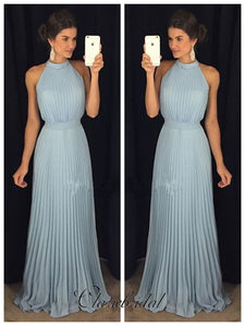 Simple Custom Design Prom Dresses, Halter Cheap Long Prom Dresses