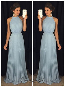 Simple Custom Design Prom Dresses, Halter Cheap Long Prom Dresses