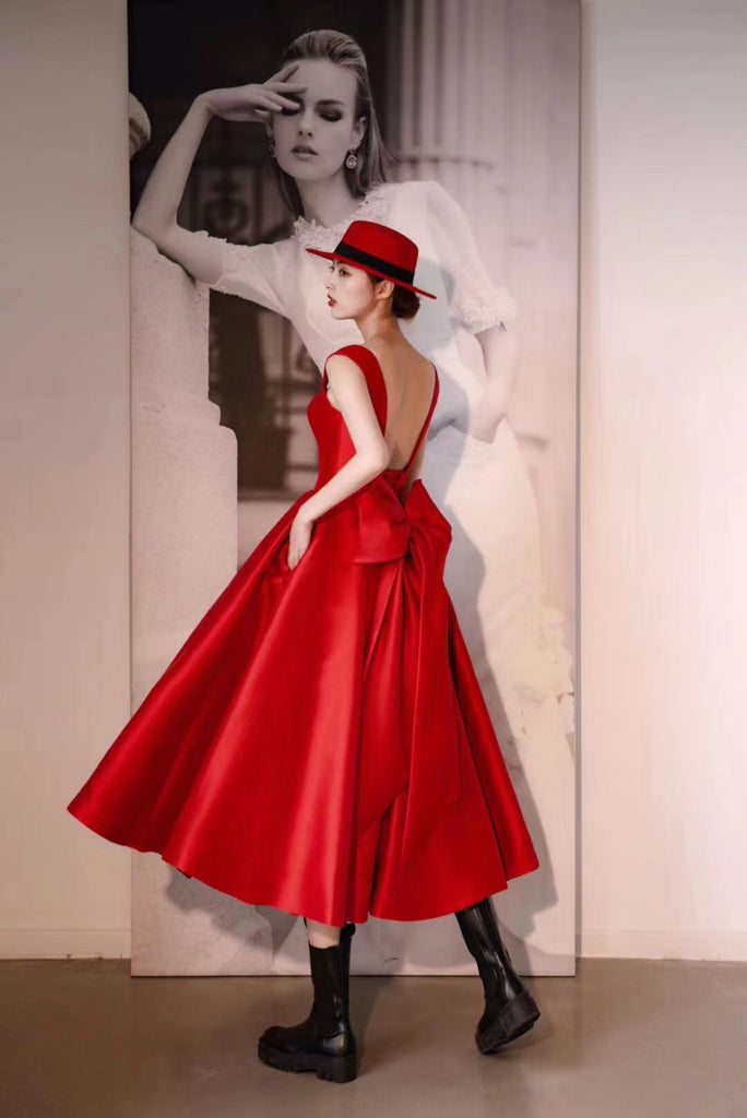Red Color A-line Wedding Dresses, Simple Newest Bridal Gowns ClaireBridal Red Color A-line Wedding Dresses, Simple Newest Bridal Gowns ClaireBridal