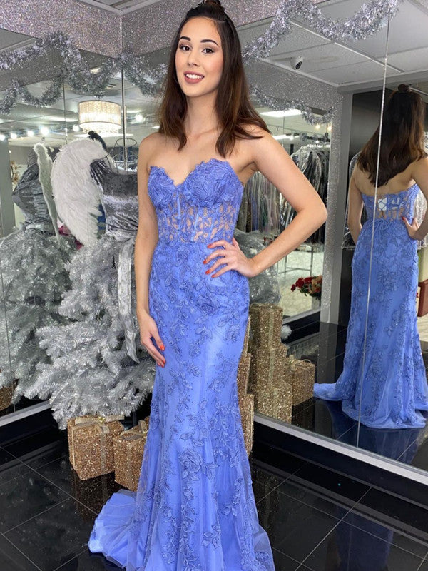 Sweetheart Lace Graduation Party Prom Dresses, Mermaid Popular Design Prom Dresses 2021