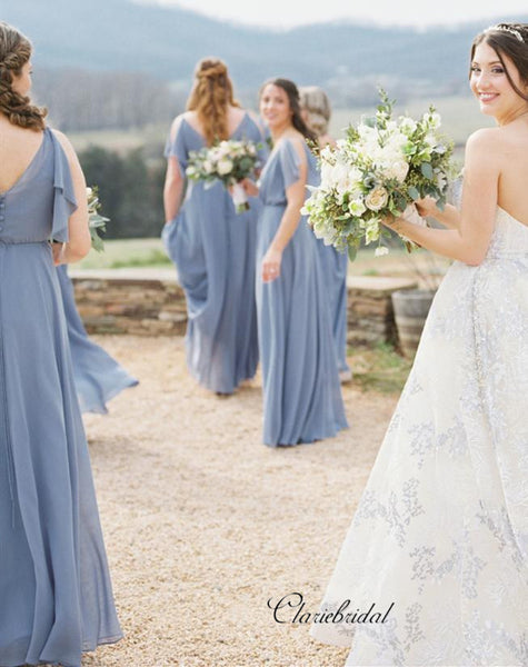 New Trendy Chiffon Bridesmaid Dresses, Elegant Bridesmaid Dresses