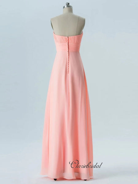 Strapless Bridesmaid Dresses, Chiffon Wedding Bridesmaid Dresses