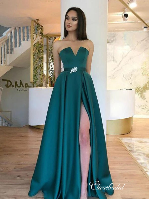 Popular Evening Long Prom Dresses, Strapless Prom Dresses, Fashion Pro ClaireBridal Popular Evening Long Prom Dresses, Strapless Prom Dresses, Fashion Pro ClaireBridal