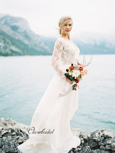 Long Sleeves Modest Lace Wedding Dresses, Newest Wedding Dresses, Bridal Gowns