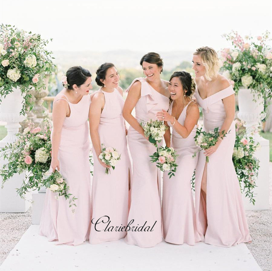 Mix Designs Pink Bridesmaid Dresses, Fashion Mismatched Bridesmaid Dre –  ClaireBridal