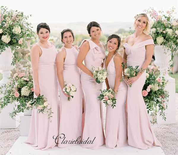 Mix Designs Pink Bridesmaid Dresses, Fashion Mismatched Bridesmaid Dresses