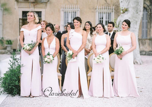 Mix Designs Pink Bridesmaid Dresses, Fashion Mismatched Bridesmaid Dresses