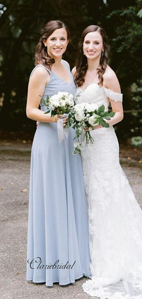 Light Blue Bridesmaid Dresses, Simple Fashion Bridesmaid Dresses