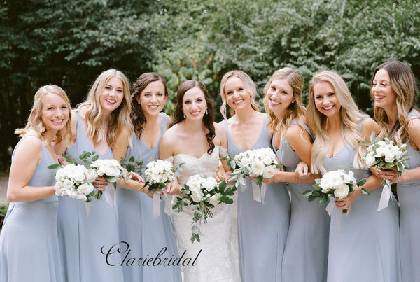 Light Blue Bridesmaid Dresses, Simple Fashion Bridesmaid Dresses