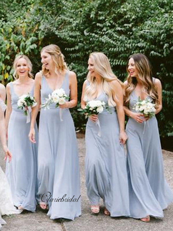 Light Blue Bridesmaid Dresses, Simple Fashion Bridesmaid Dresses – ClaireBridal