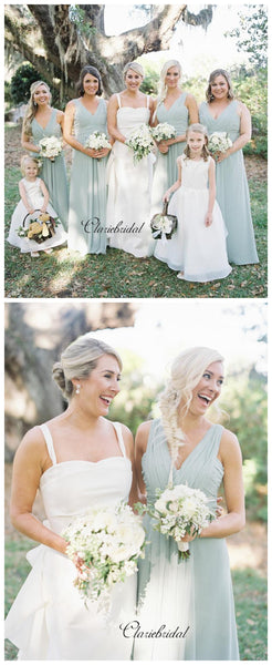 V-neck Chiffon Bridesmaid Dresses, Popular A-line Bridesmaid Dresses