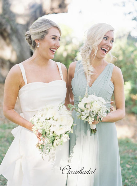 V-neck Chiffon Bridesmaid Dresses, Popular A-line Bridesmaid Dresses