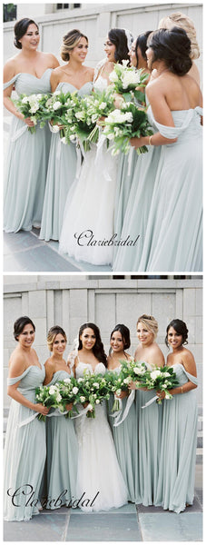 Newest Off The Shoulder Bridesmaid Dresses, A-line Chiffon Bridesmaid Dresses