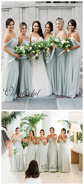 Newest Off The Shoulder Bridesmaid Dresses, A-line Chiffon Bridesmaid Dresses
