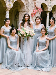 Tulle A-line Bridesmaid Dresses, Fashion Lace Bridesmaid Dresses