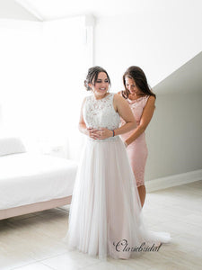 A-line Lace Wedding Dresses, Custom Size Design Bridal Gowns