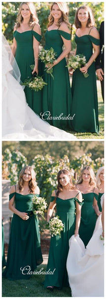 Off The Shoulder Bridesmaid Dresses, Green Fashion Bridesmaid Dresses