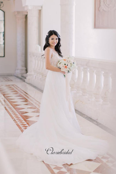 Two Pieces Elegant Lace Wedding Dresses, Fashion Wedding Bridal Gowns
