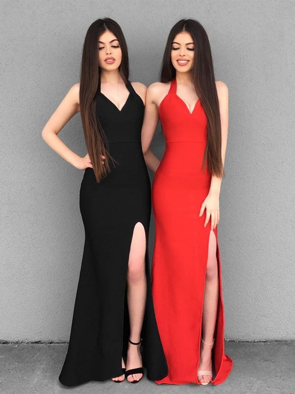 Simple Halter Long Prom Dresses, 2020 Mermaid Long Prom Dresses