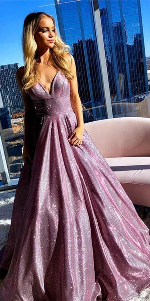 Glitter Newest Prom Dresses, Sparkly 2020 Long Prom Dresses, Popular Prom Dresses