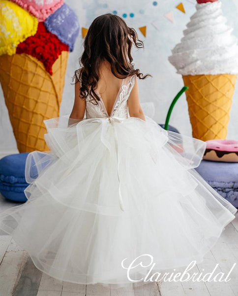 Lovely Lace Top Ball Gown Tulle Flower Girl Dresses