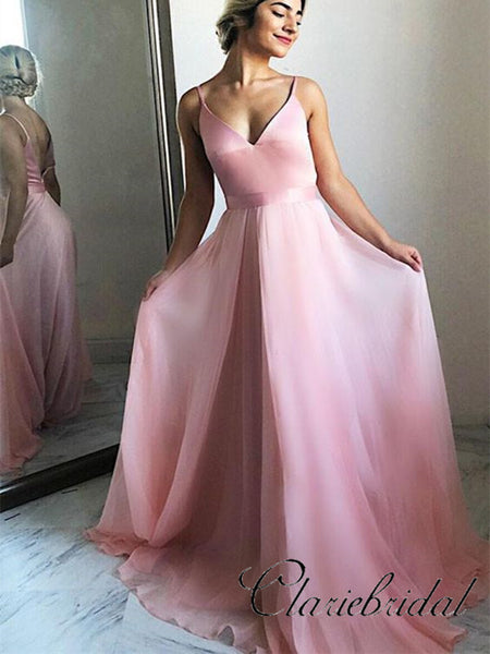 Simple Prom Dresses 2019, Cheap Prom Dresses, Strap Prom Dresses