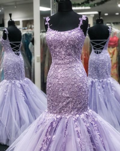 strapless open back dress Sexy Purple Halter Appliques Lace Mermaid Evening Gown JTE137 main image 0