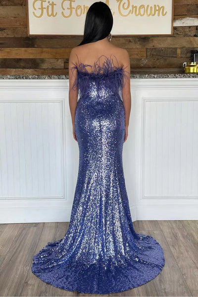 Strapless Mermaid Long Prom Dresses, 2023 Newest Sequins Prom Dresses, Party Dresses