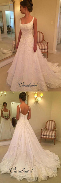 Elegant Lace Wedding Dresses, A-line Bridal Gowns, Fancy Newest Wedding Dresses 2019