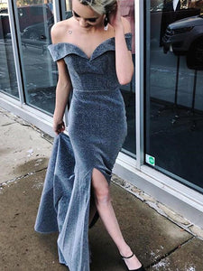 Off Shoulder Newest Long Prom Dresses, Mermaid 2020 Prom Dresses