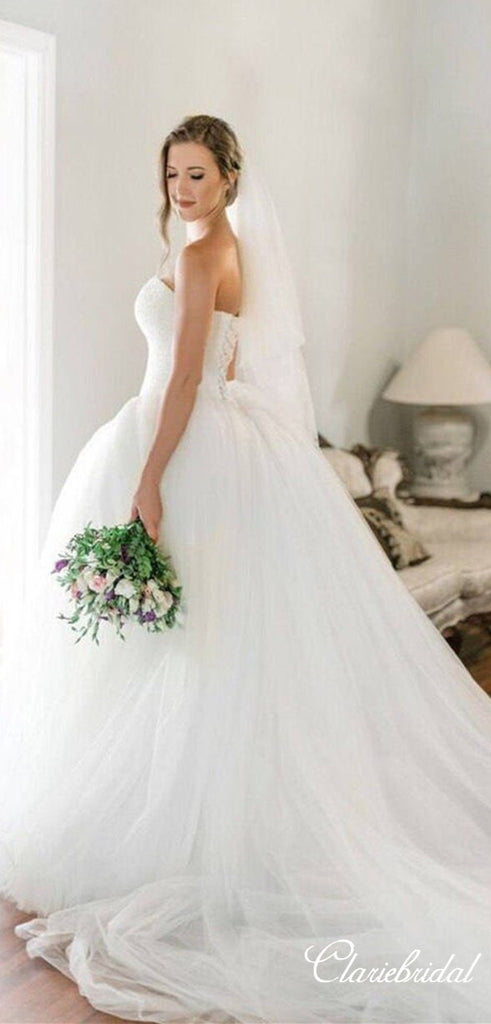 Sweetheart Beaded Top Ball Gown Long Wedding Dresses, Bridal Gown ClaireBridal Sweetheart Beaded Top Ball Gown Long Wedding Dresses, Bridal Gown ClaireBridal