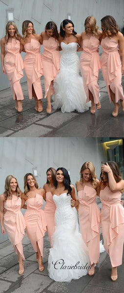 Strapless Unique Bridesmaid Dresses, Popular Fancy Wedding Guest Dresses