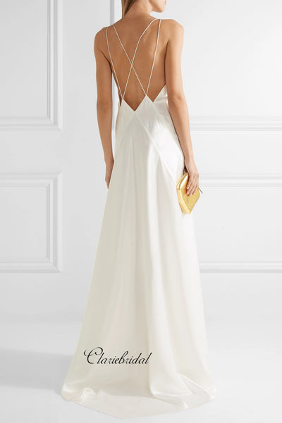 Simple Design V-neck Wedding Dresses, Popular Sexy Wedding Dresses, Bridal Gown